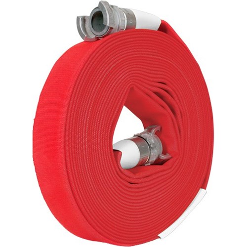 Tuyau eau incendie sapeurs-pompiers OFE 96 DN45 - 20 m rouge - avec  raccords DSP