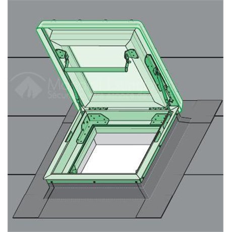 Fenêtre de toit plat avec coupole transparente